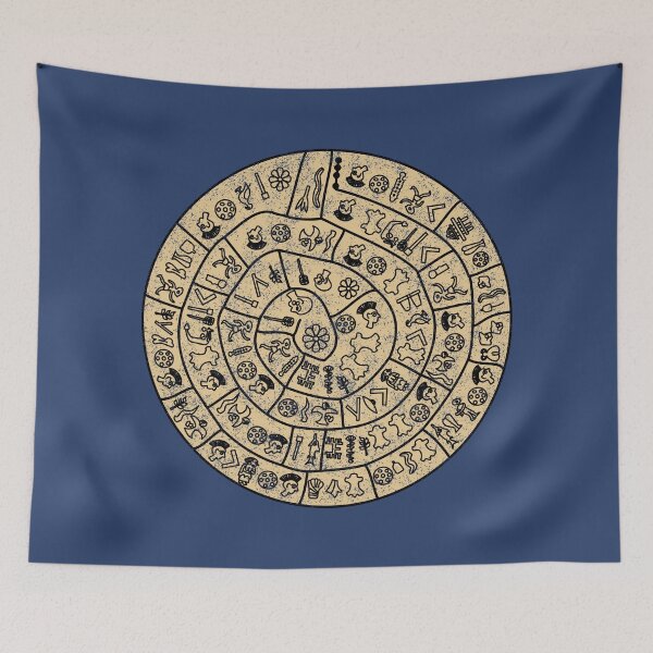 Item preview, Distressed Phaistos Disk from Minoan Crete designed and sold by Happy Puppy Print On Demand.