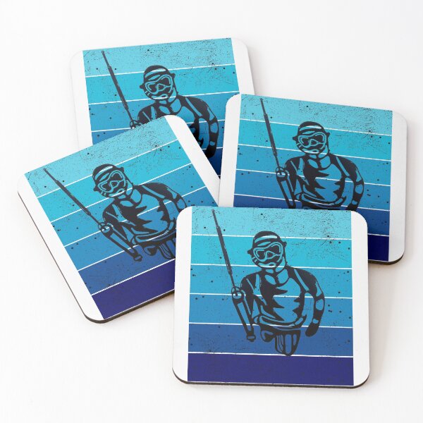 Item preview, Spearfishing retro gradients deep blue ocean gift idea for any fishing diving lover  designed and sold by Live  Today.
