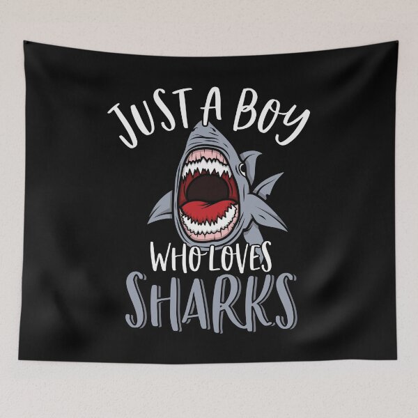 Item preview, Just A Boy Who Loves Sharks Funny Great White Shark Lover designed and sold by MintedFresh.