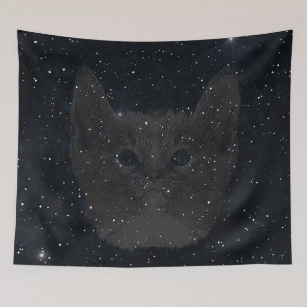 Item preview, Kitten night design, kitten photo, night pattern designed and sold by Kirei-Lily.