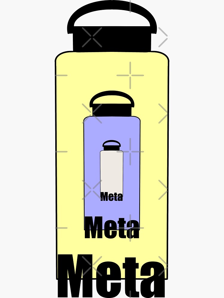 Meta Water Bottle Sticker Pastel Aesthetic with Black Text A Sticker on  a Sticker Infinity Funny Meta Humor Sticker