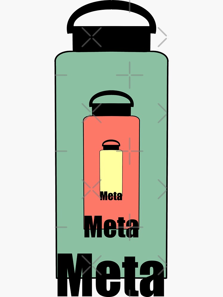Meta Water Bottle Sticker Boba Fett Colors with Black Text A