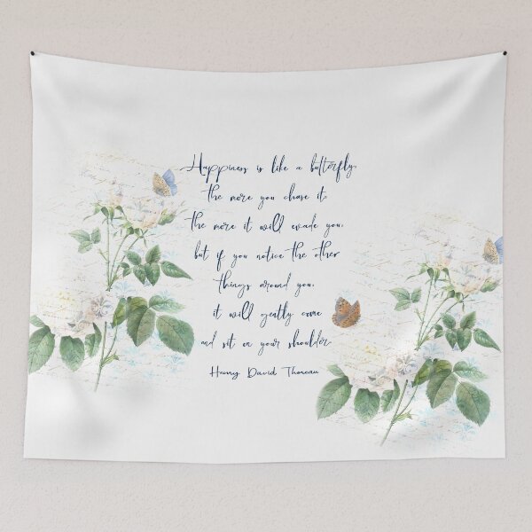 Item preview, Happiness Is Like A Butterfly by Henry David Thoreau designed and sold by EKartPrints.