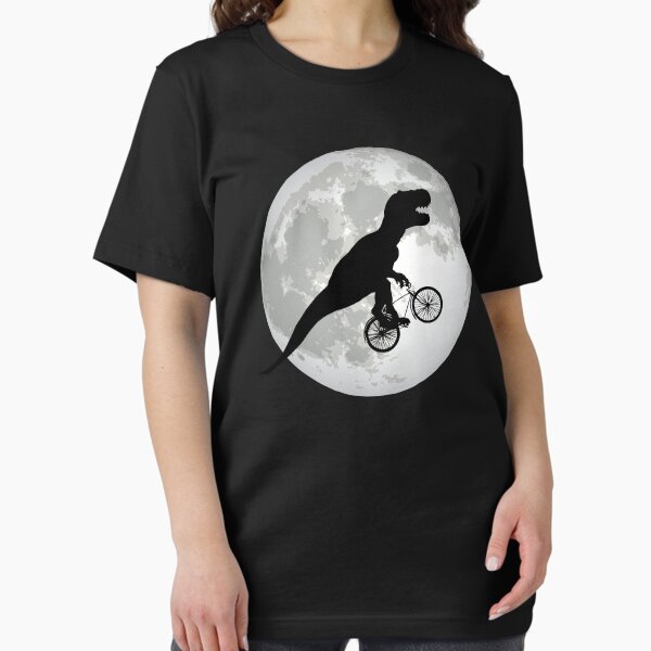 Item preview, Flying T rex Black Silhouette on Moon with cycle designed and sold by Piztees.