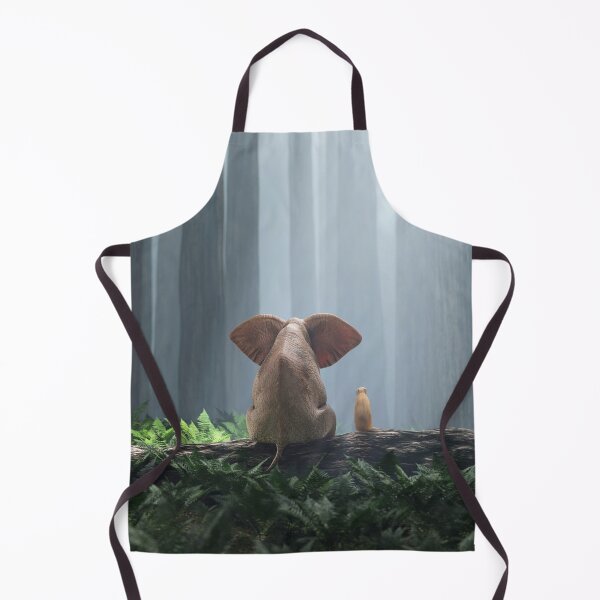 Item preview, elephant and dog sit in the deep forest  designed and sold by Mike Kiev art.