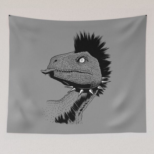 Item preview, Crested punk velociraptor designed and sold by albertocubatas.