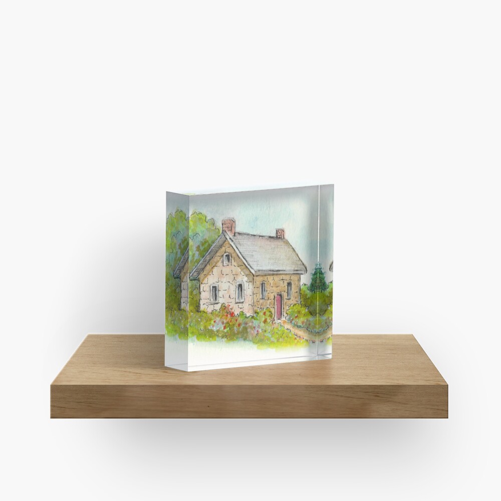 Watercolor Painting of Little Stone Cottage | Spiral Notebook