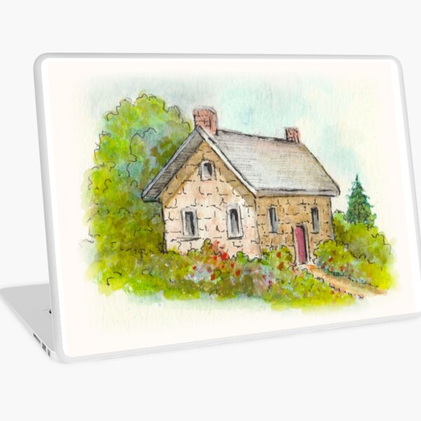 Watercolor Painting of Little Stone Cottage | Spiral Notebook