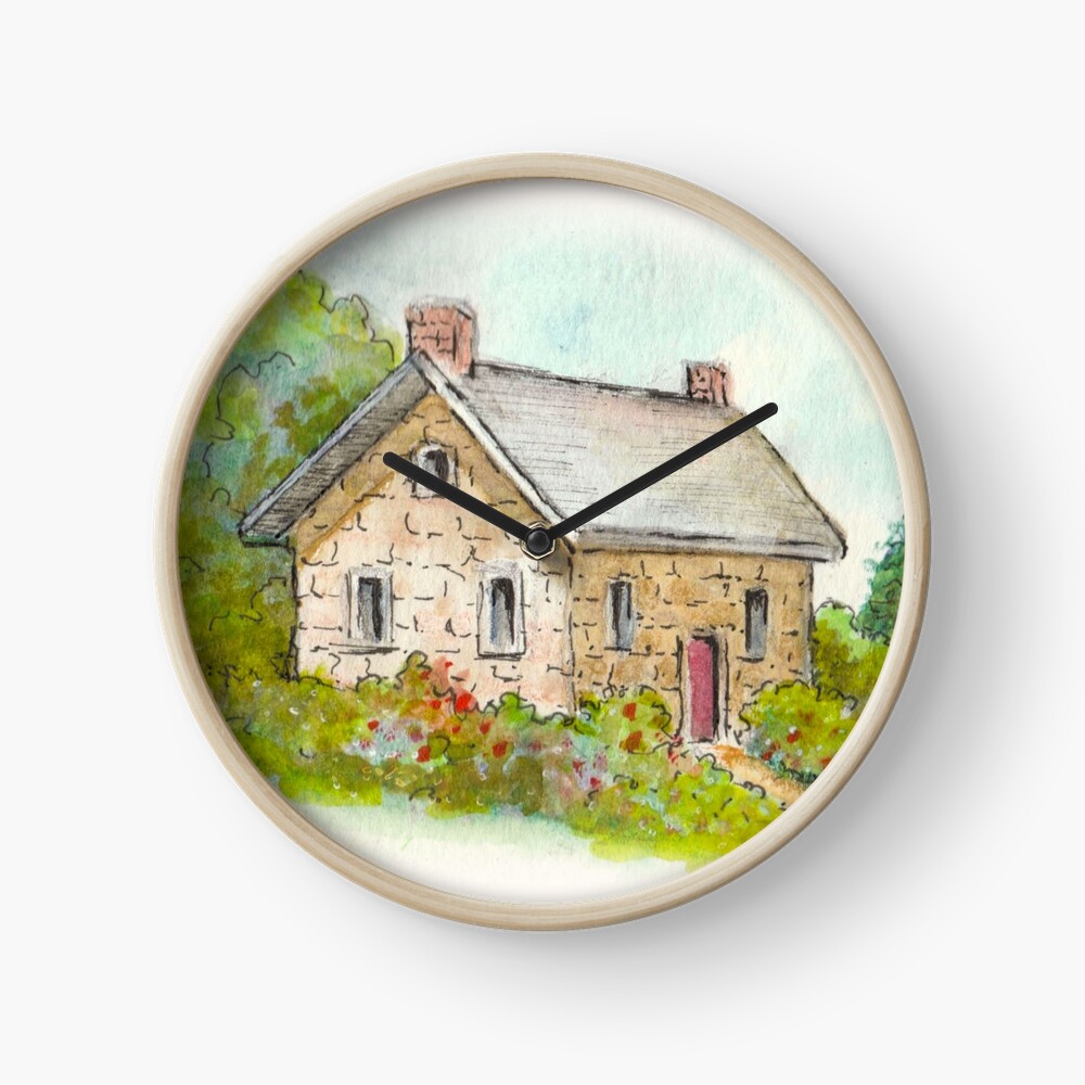 Watercolor Painting of Little Stone Cottage | Spiral Notebook