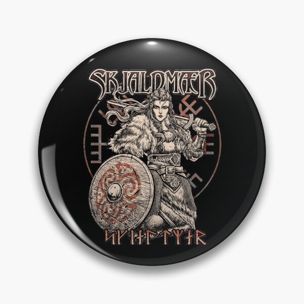 Item preview, Skjaldmaer Shieldmaiden Norse Younger Futhark Runes Female Viking Warrior Vegvisir designed and sold by BluePagan.