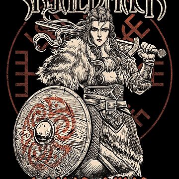 Viking Shieldmaiden Futhark Runes Norse Female Warrior