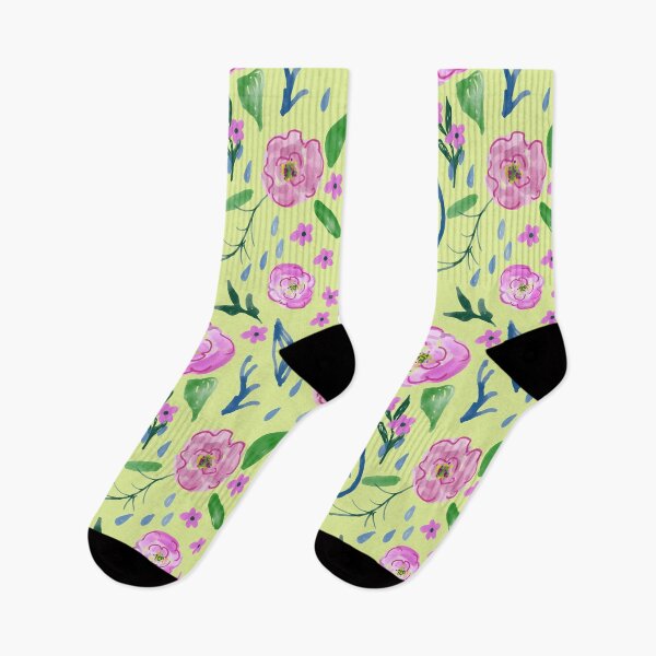 Item preview, Pink Springtime Flowers on Sunny Yellow  designed and sold by NancyMerkle.