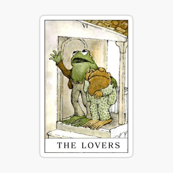 frog and toad the lovers tarot card Sticker
