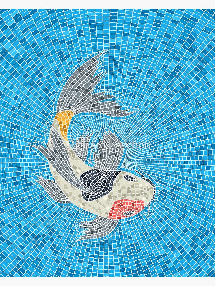 Koi carp fish mosaic