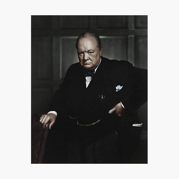 Item preview, Winston Churchill Portrait - The Roaring Lion - Yousuf Karsh - Colorized designed and sold by warishellstore.
