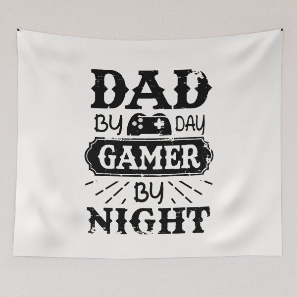Item preview, Copy of Dad By Day Gamer By Night Saying Quote White Gaming Funny Simple  designed and sold by WearWolfDesigns.