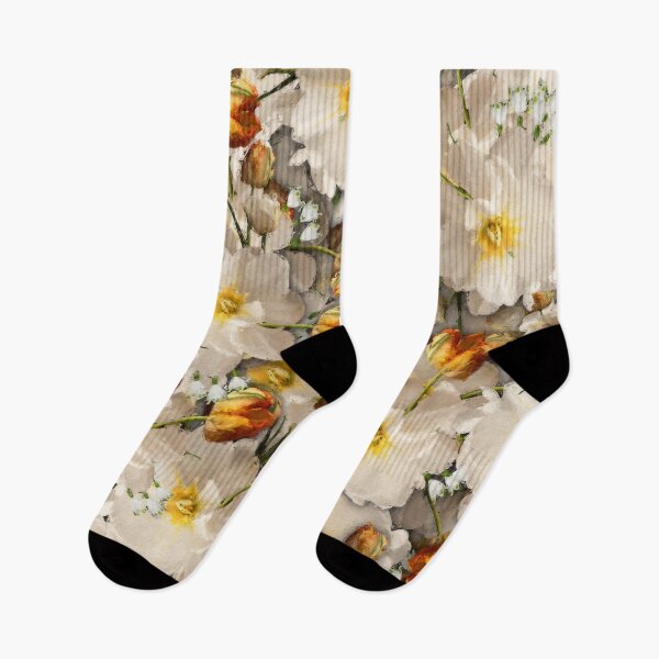 Item preview, Daffodils and Orange Parrot Tulips designed and sold by cozycaroline.