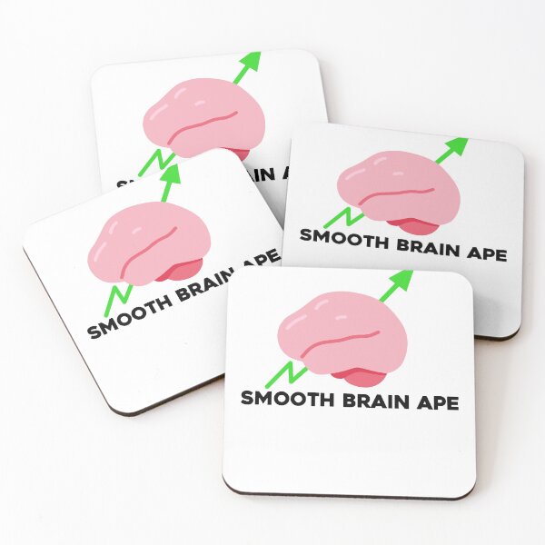 Item preview, Smooth Brain Ape, Wallstreetbets, WSB, Meme Stonks, GME designed and sold by Oof Designs.