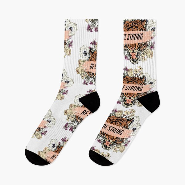 Aperçu de l'œuvre Soyez fort Jolies fleurs Tigre Affirmation positive créée et vendue par EjlShop630.