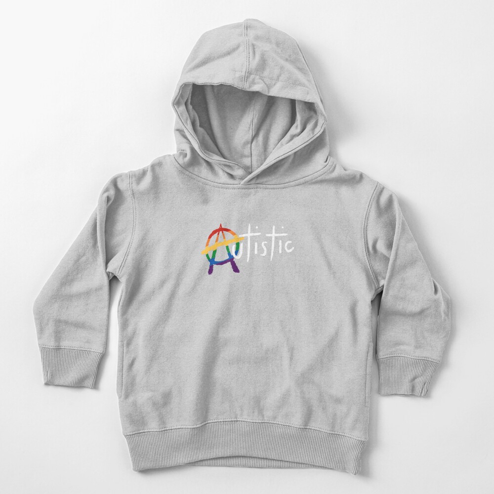 LGBTQ and Autistic Punk, White Lettering Toddler Pullover Hoodie