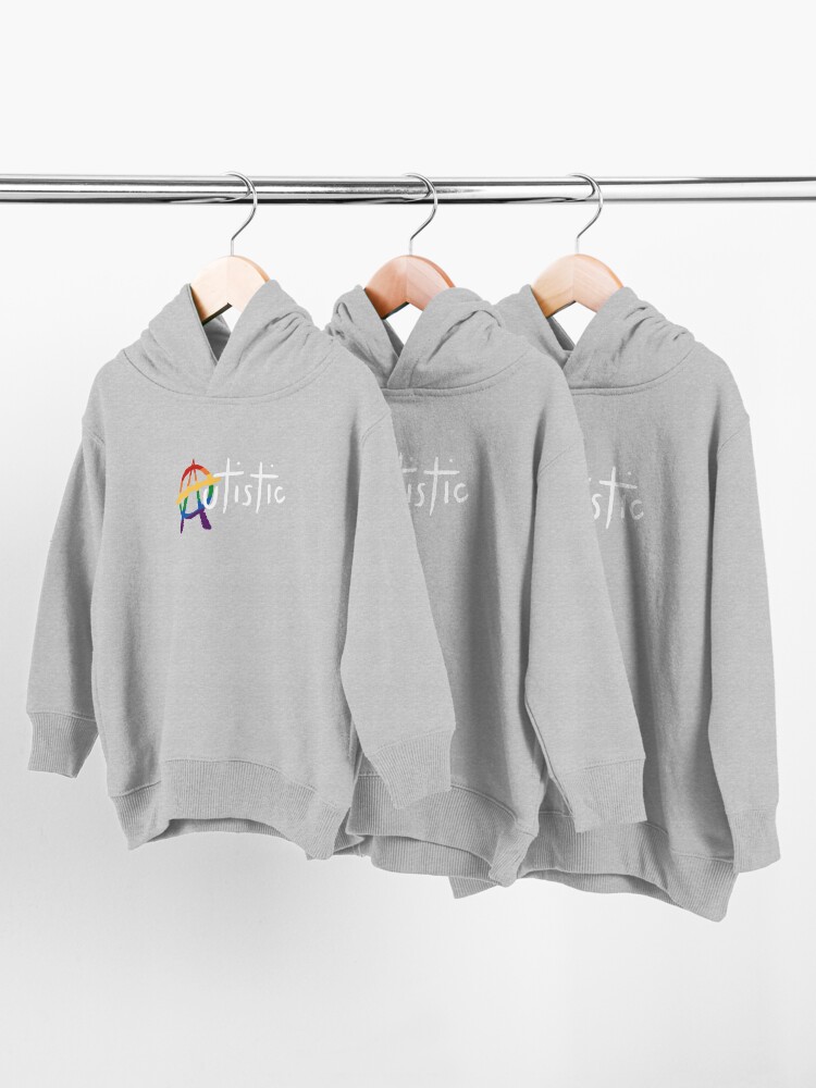 Alternate view of LGBTQ and Autistic Punk, White Lettering  Toddler Pullover Hoodie