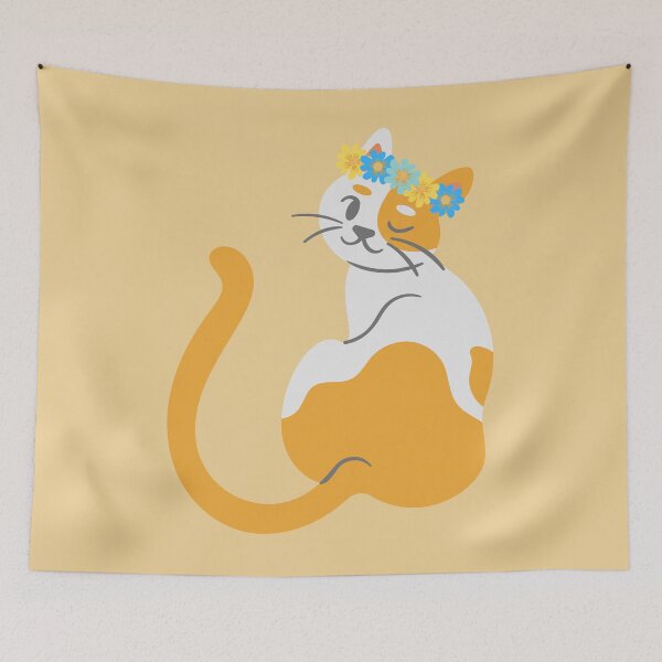 Item preview, Cat & Flowers designed and sold by MixStixShop.