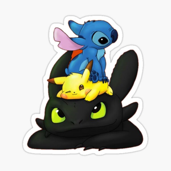 Toothless Stitch & Pi-ka Sticker
