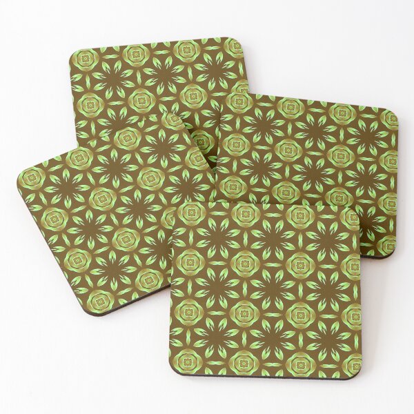 Item preview, green retro pattern designed and sold by Imaginarium Studio.