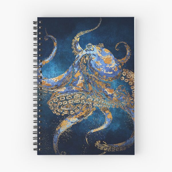 Item preview, Pulpo dorado y azul en las profundidades designed and sold by JackMoreh.