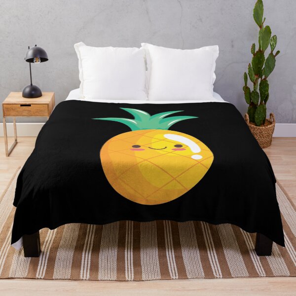 Item preview, Japanese Kawaii Cute Smiley Face - Kawaii Pineapple -Black designed and sold by crazycollective.