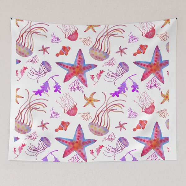Item preview, Starfishes and jellyfishes pattern designed and sold by AgniArt.