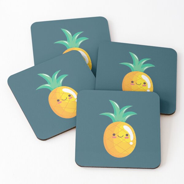 Item preview, Japanese Kawaii Cute Smiley Face - Kawaii Pineapple -Blue designed and sold by crazycollective.