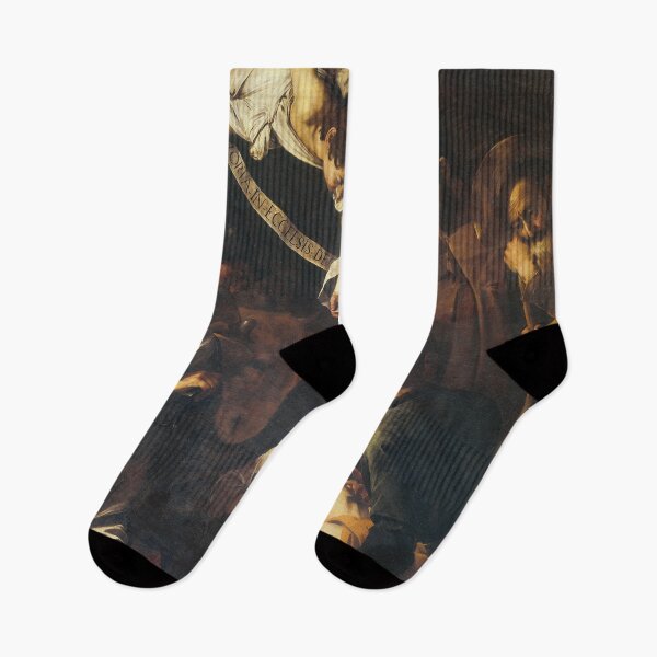 Item preview, Michelangelo Merisi Da Caravaggio -Nativity with St. Francis and St. Lawrence 1600 designed and sold by JDesigningMO.