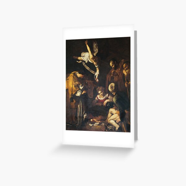 Item preview, Michelangelo Merisi Da Caravaggio -Nativity with St. Francis and St. Lawrence 1600 designed and sold by JDesigningMO.