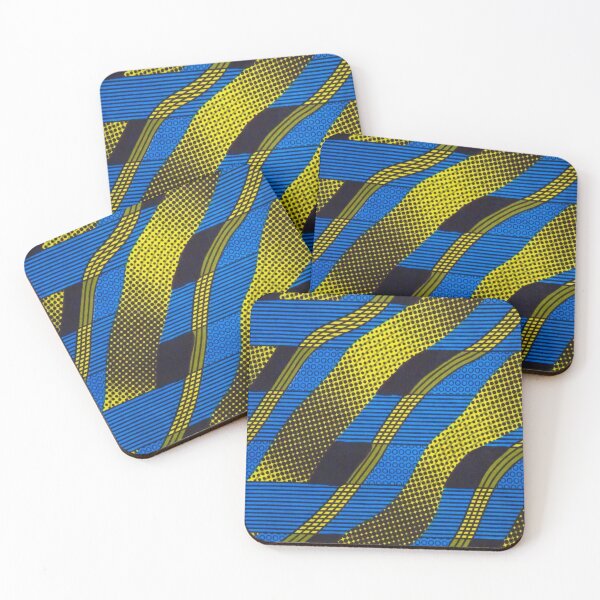 Item preview, Blue and Yellow African Print Material designed and sold by Mazubalala.