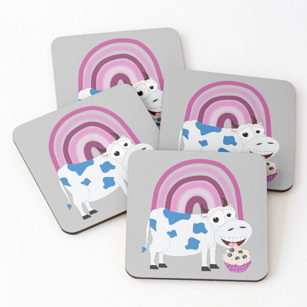 Item preview, Blueberry cow loves blueberry muffin under the rainbow | Cow love designed and sold by Petra Becker.
