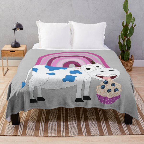 Item preview, Blueberry cow loves blueberry muffin under the rainbow | Cow love designed and sold by Petra Becker.