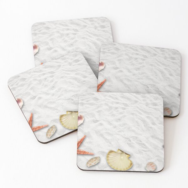 Item preview, White beach sand with seashells designed and sold by EZfashion.
