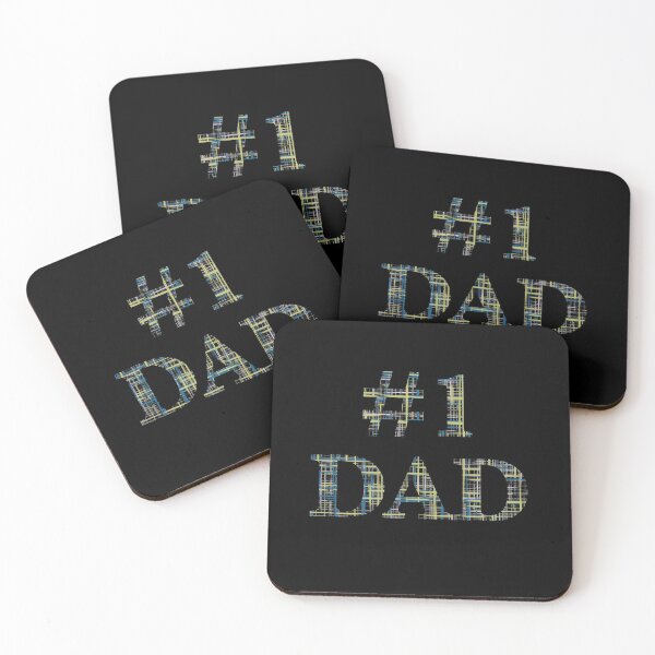 Item preview, Number 1 Dad Black Background with Yellow Grid designed and sold by AMSonArt.