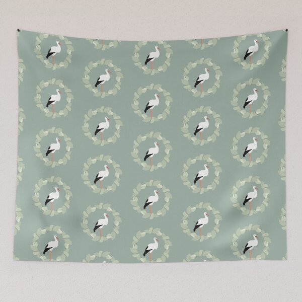 Item preview, Stork in Leaf Circle designed and sold by OneCreativePup.