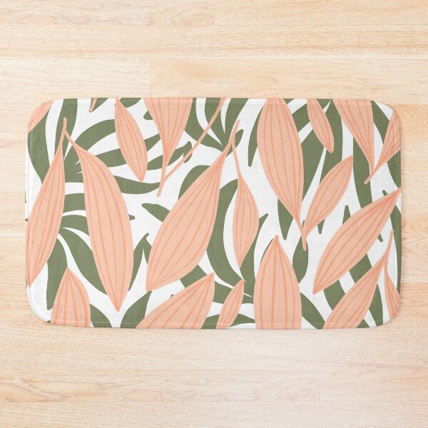 Item preview, summer floral leaf, pink and green designed and sold by baheeya.