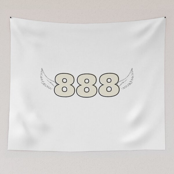 Item preview, 888 angel number with feather wings designed and sold by Lindsay Shute.