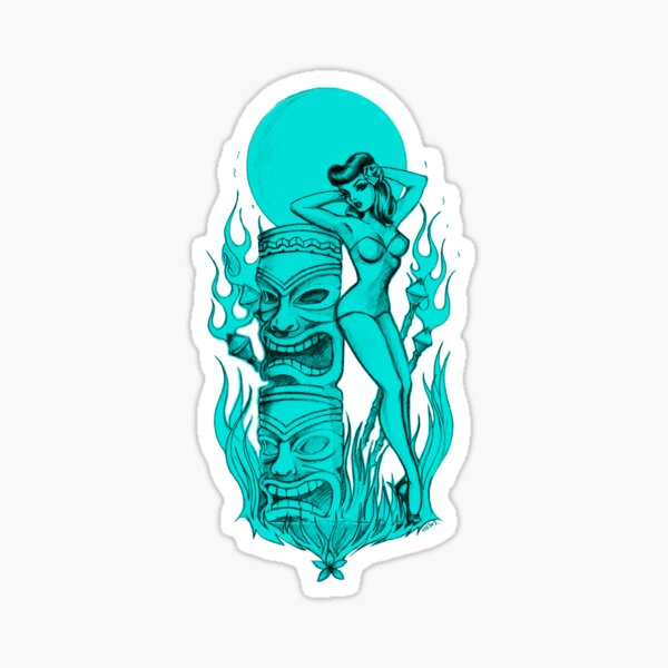 Tiki blue moon Sticker