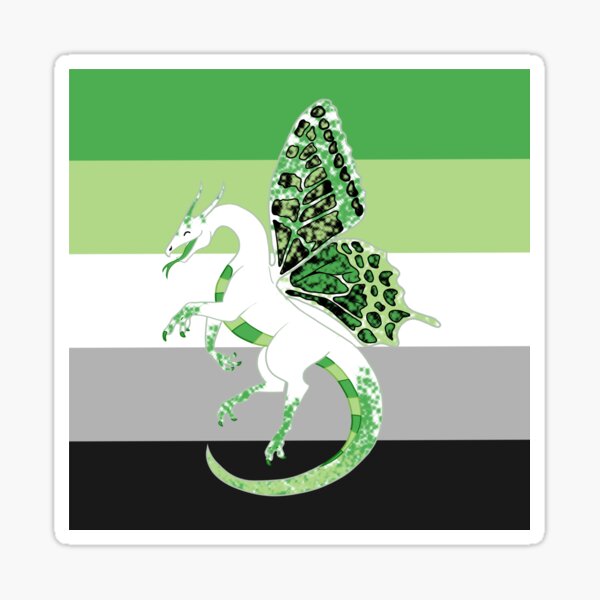 Aromantic Pride Fae Dragon With Flag Sticker For Sale By Stupidmasky