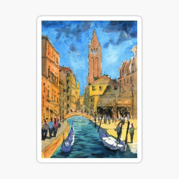 Venice - Campo San Barnaba Painting Sticker