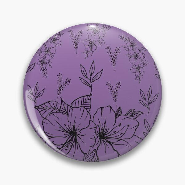 Item preview, Black abstract flowers and leaves Pattern set in purple - Cute Floral designed and sold by Vero De.