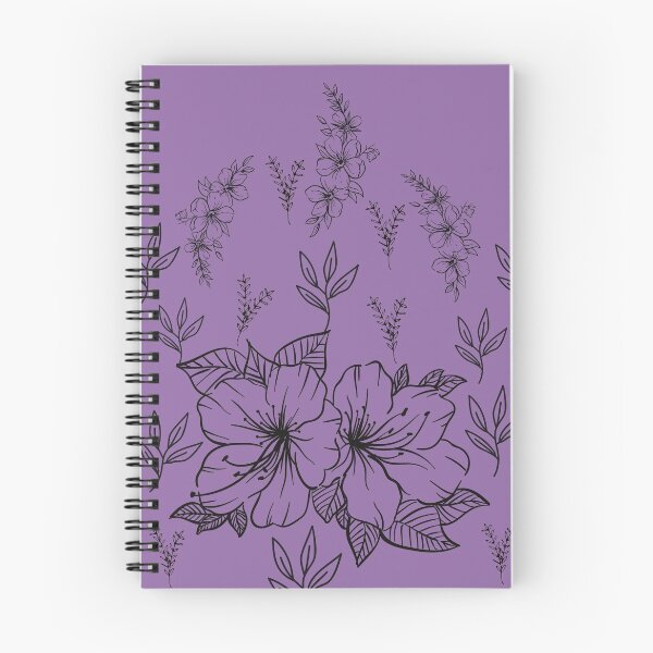 Item preview, Black abstract flowers and leaves Pattern set in purple - Cute Floral designed and sold by Vero De.