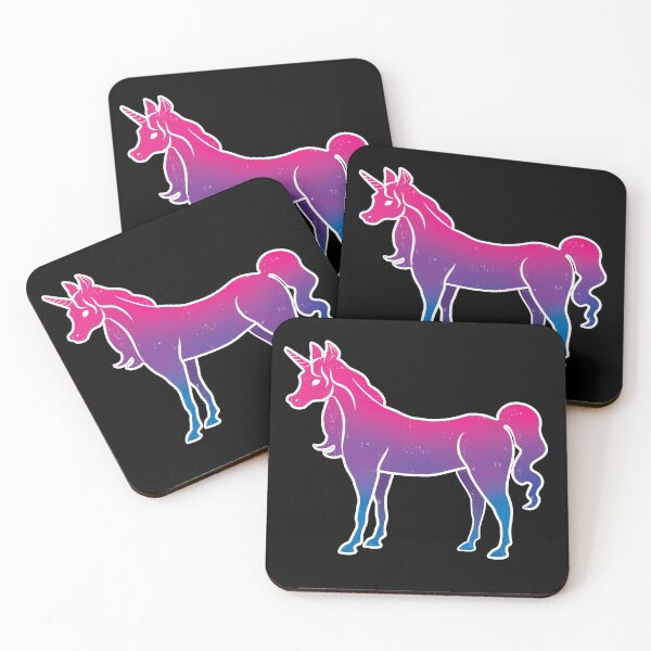 Item preview, Bi Pride Unicorn on Black designed and sold by AliceQuinn.
