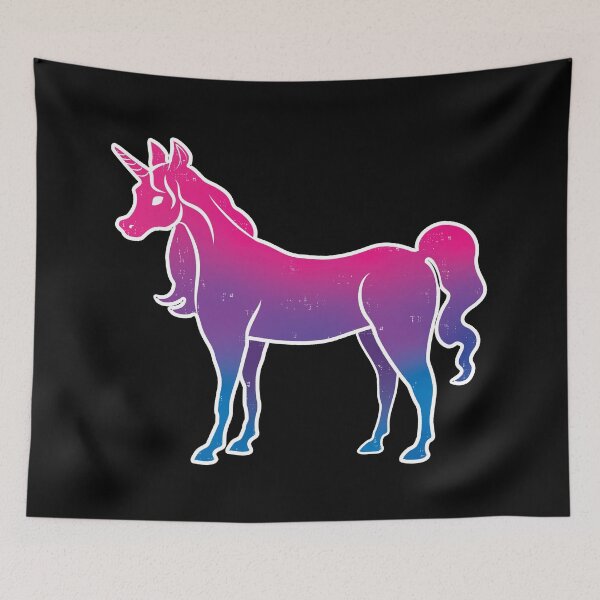Item preview, Bi Pride Unicorn on Black designed and sold by AliceQuinn.