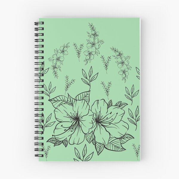 Item preview, Black abstract flowers and leaves Pattern set in olive green - Cute Floral designed and sold by Vero De.